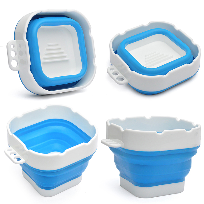 Стакан складной для ИЗО 300 мл, 9,5x9,5x8 см, высота 8 см, в сложенном виде 3 см, силиконо