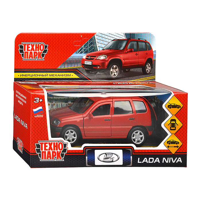 Фото к товару Машина металл LADA NIVA 12 см, (двери, багаж, красный)инерц., в коробке Машина металл LADA NIVA 12 см, (двери, багаж, красный)инерц., в коробке