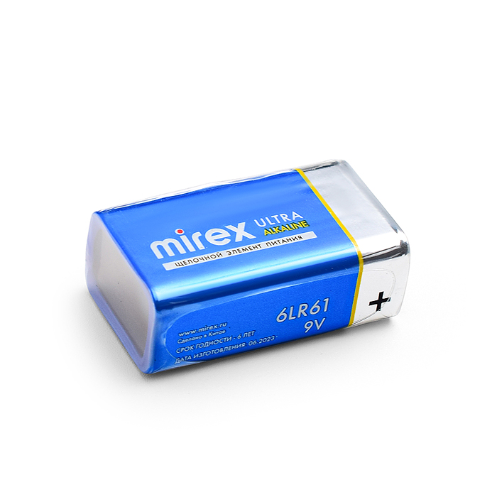 Фото к товару Батарея щелочная Mirex 6LR61/ Крона 9V 1 шт Батарея щелочная Mirex 6LR61/ Крона 9V 1 шт
