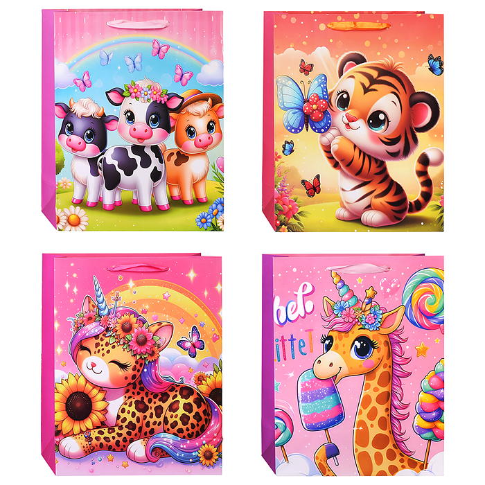 Пакет подарочный 00-6305 "Милые зверята" 26*32*10,5 см. Пакет подарочный 00-6305 "Милые зверята" 26*32*10,5 см.