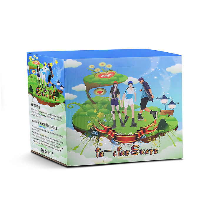 Фото к товару Ролики детские U011006Y (размер M) с защитой для катания, синий, в коробке Ролики детские U011006Y (размер M) с защитой для катания, синий, в коробке