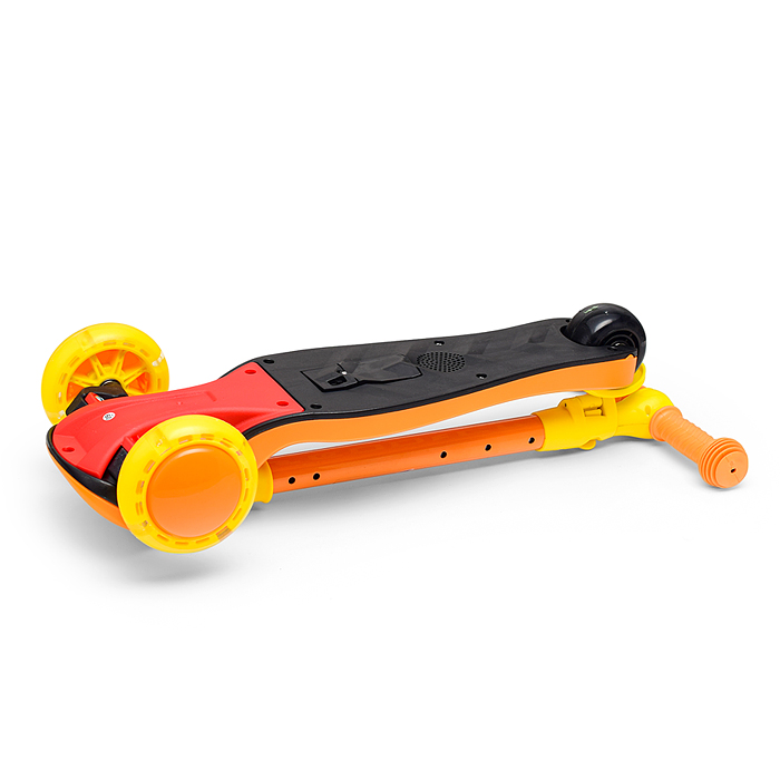 Фото к товару Самокат U001567Y 3-х. кол., колеса световые PU, желто-оранжевый, в коробке Самокат U001567Y 3-х. кол., колеса световые PU, желто-оранжевый, в коробке