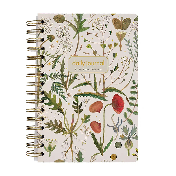 Ежедневник на золотом гребне «Cute diary» А5, BV, 136 л, "Луговые травы"