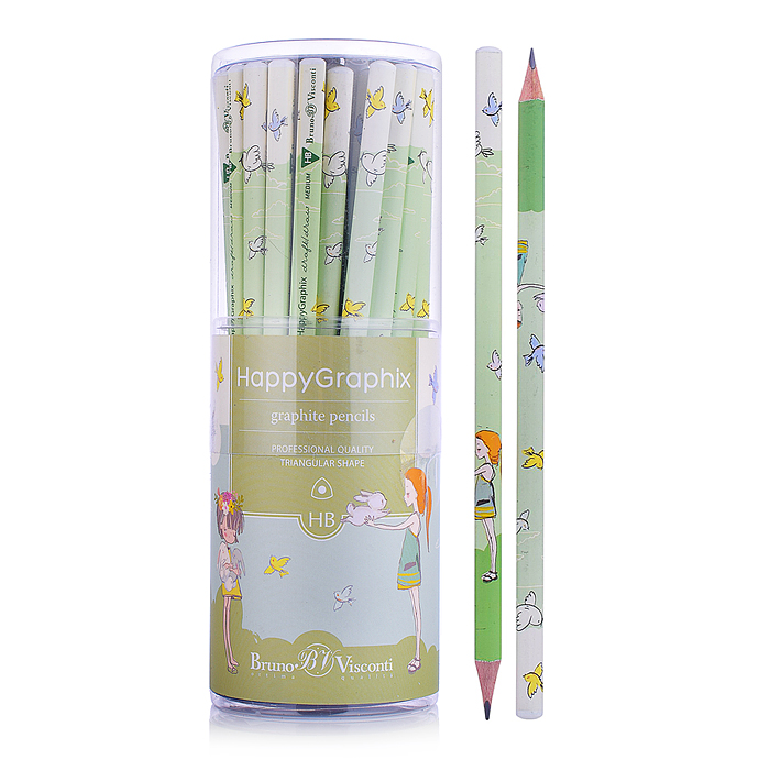 Карандаш чернографитный "HappyGraphix. Девочка и кролики" НВ