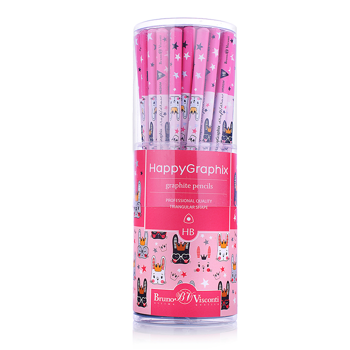 Карандаш чернографитный "HappyGraphix. Цирк. Зайка" НВ