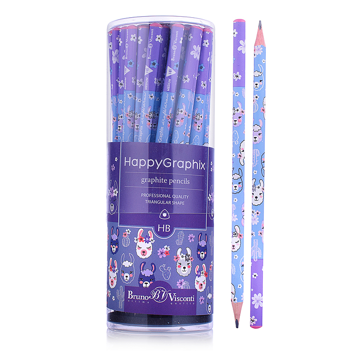 Карандаш чернографитный "HappyGraphix. Цирк. Ламы" НВ