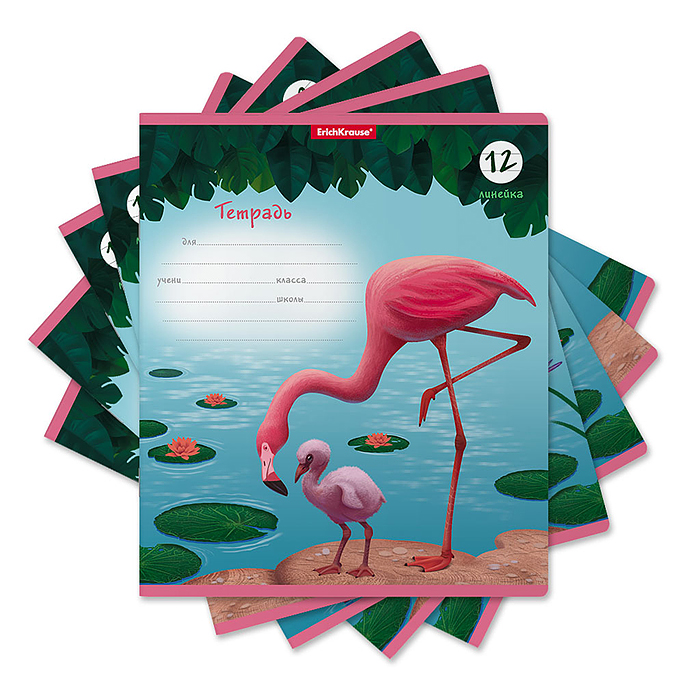 Тетрадь 12л. линейка "Фламинго" Тетрадь 12л. линейка "Фламинго"