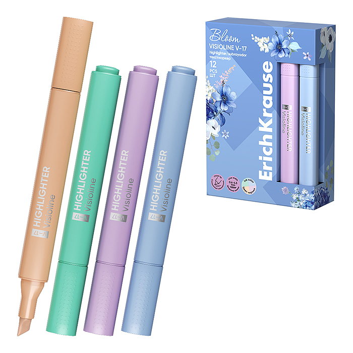 Текстмаркер Visioline V-17 Pastel Bloom, цвет чернил ассорти 