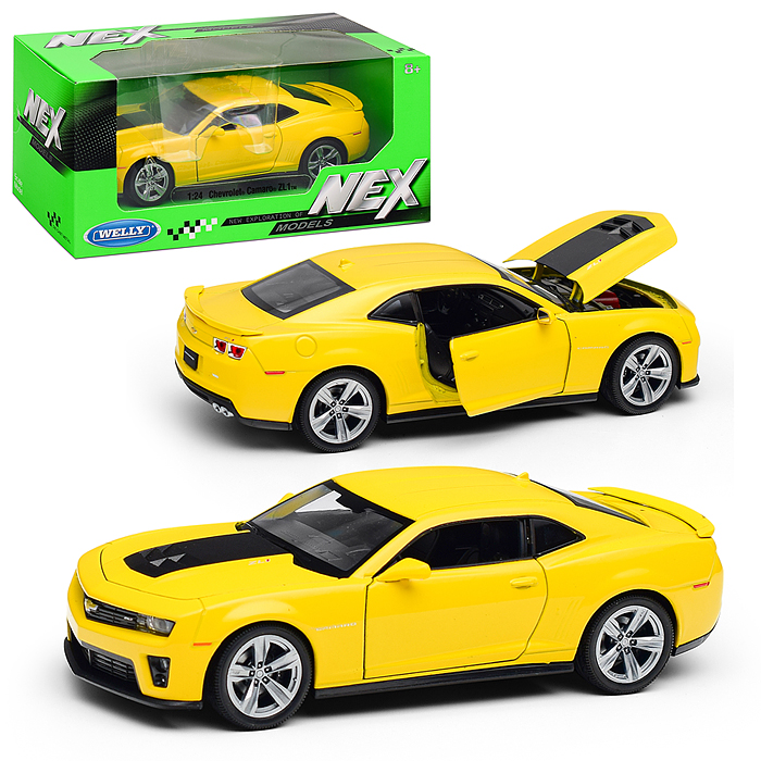 Машинка 1:24 Chevrolet Camaro ZL1, желтый Машинка 1:24 Chevrolet Camaro ZL1, желтый