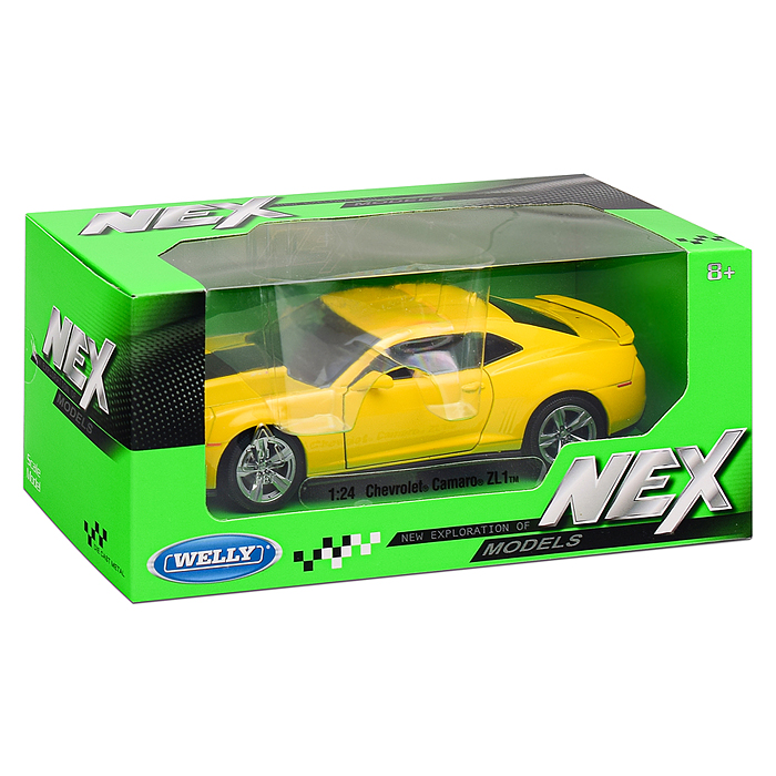 Фото к товару Машинка 1:24 Chevrolet Camaro ZL1, желтый Машинка 1:24 Chevrolet Camaro ZL1, желтый