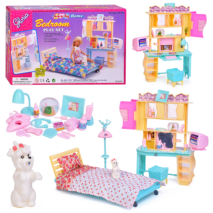 Набор мебели для кукол 21014 "Спальная комната" в коробке Набор мебели для кукол 21014 "Спальная комната" в коробке