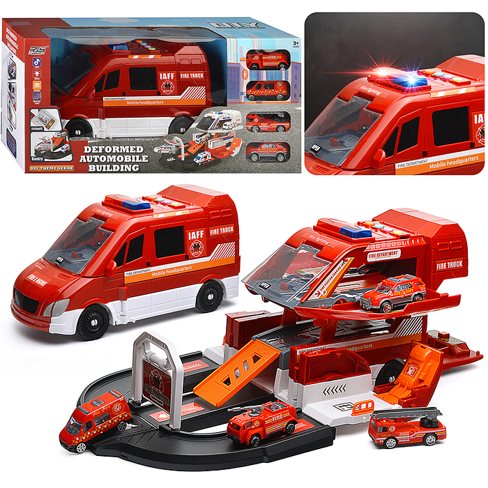 Машина-Трек SJ681A-1 "Пожарная" в коробке