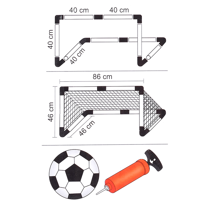 Фото к товару Ворота футбольные 888-21 "Мини-футбол" в коробке Ворота футбольные 888-21 "Мини-футбол" в коробке