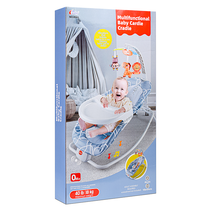 Фото к товару Шезлонг детский 8584 "Жирафик" в коробке (серый) Шезлонг детский 8584 "Жирафик" в коробке (серый)