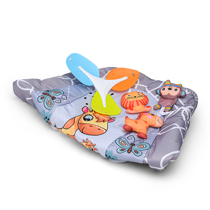 Фото к товару Шезлонг детский 8584 "Жирафик" в коробке (серый) Шезлонг детский 8584 "Жирафик" в коробке (серый)