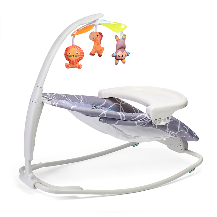 Фото к товару Шезлонг детский 8584 "Жирафик" в коробке (серый) Шезлонг детский 8584 "Жирафик" в коробке (серый)