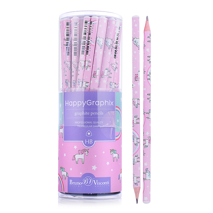 Карандаш чернографитный "HappyGraphix" Единороги НВ