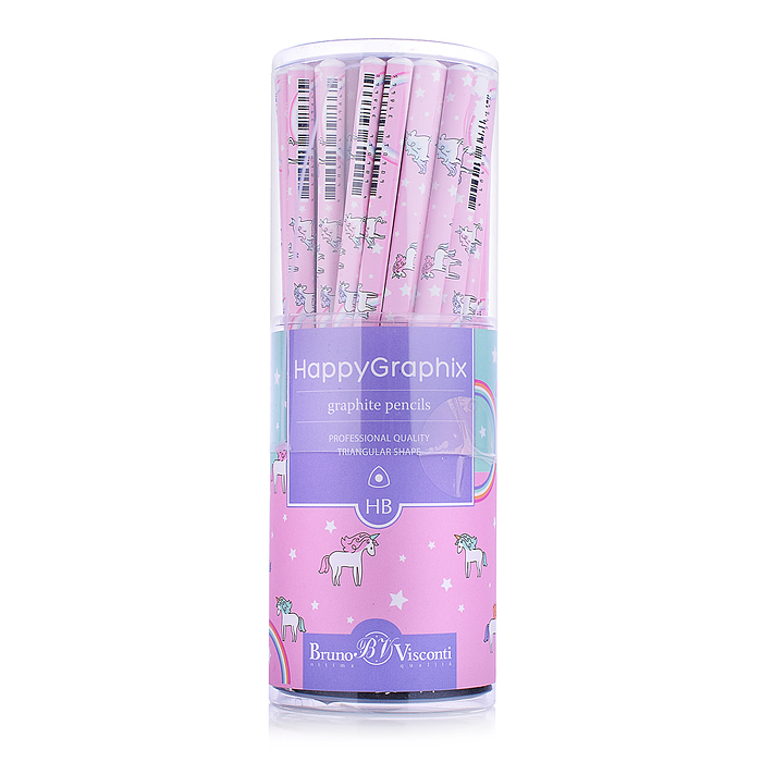 Карандаш чернографитный "HappyGraphix" Единороги НВ