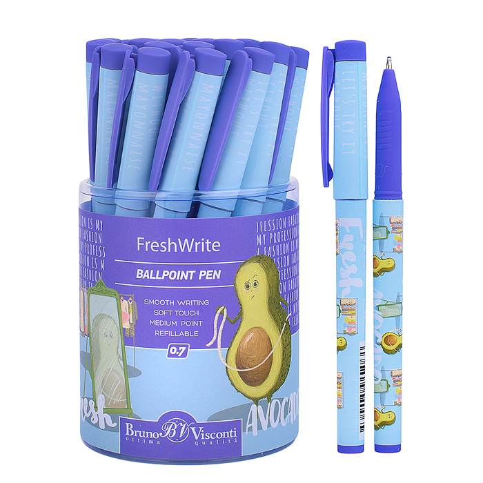 Ручка "FreshWrite. Авокадо. Модница" шариковая 0.7 мм, синяя