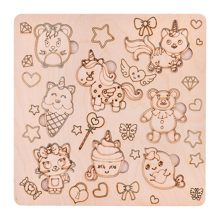 Пазл вкладыш "Единороги" нецветной Пазл вкладыш "Единороги" нецветной