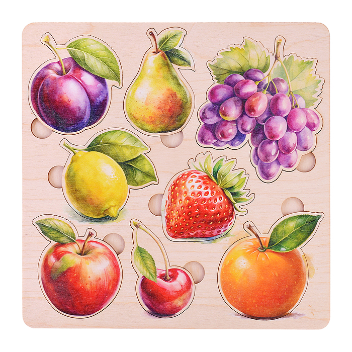 Пазл вкладыш деревянный "Фрукты" цветной Пазл вкладыш деревянный "Фрукты" цветной