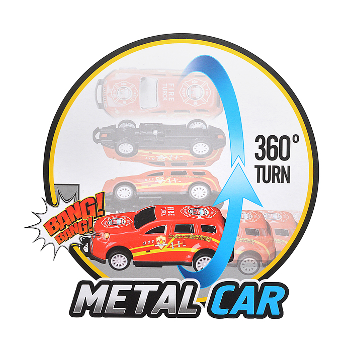 Машина KZ957-074 "Гоночный трюкач" перевертыш, в коробке