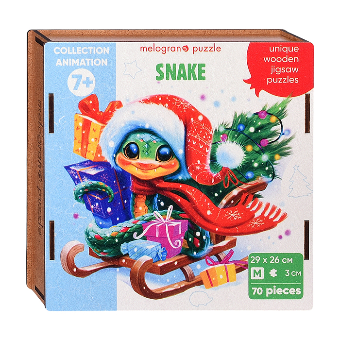 Пазлы 70 "Змея на санках" Collection ANIMATION. Пазлы 70 "Змея на санках" Collection ANIMATION.