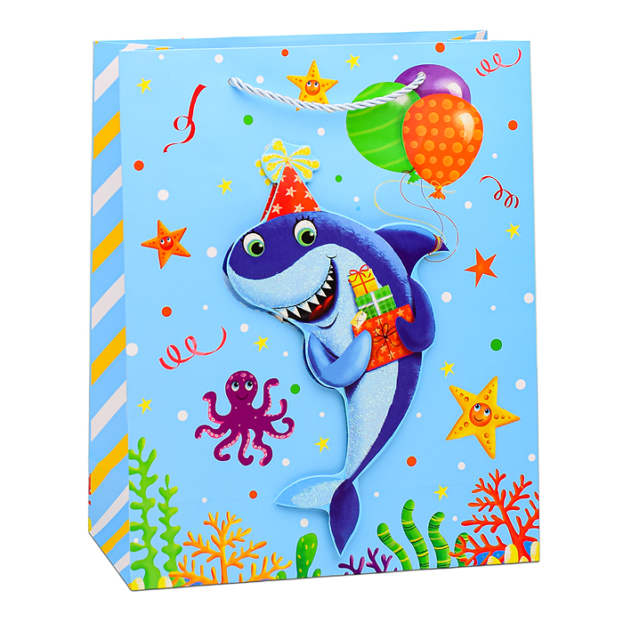 Фото к товару Пакет подарочный 00-6346 "Весёлого праздника!" 26х32х10 см Пакет подарочный 00-6346 "Весёлого праздника!" 26х32х10 см