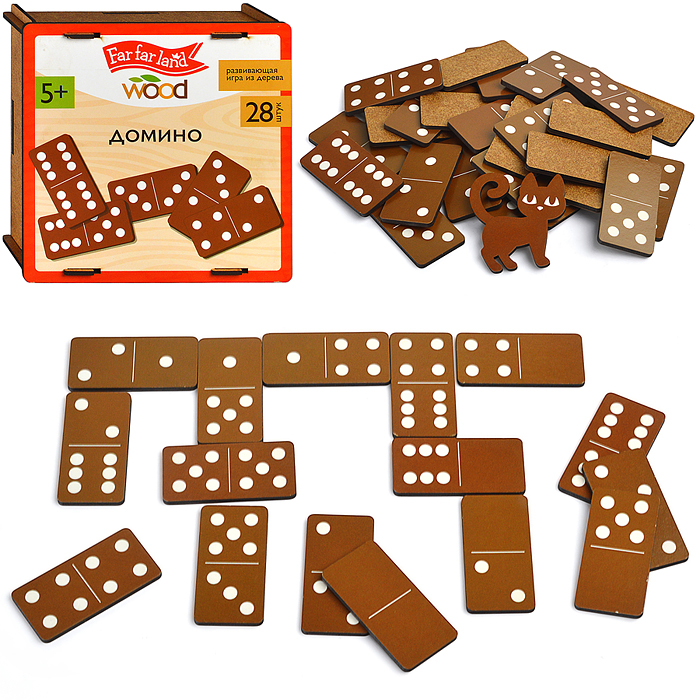 Домино деревянное "Far far land wood" 28 фишек Домино деревянное "Far far land wood" 28 фишек