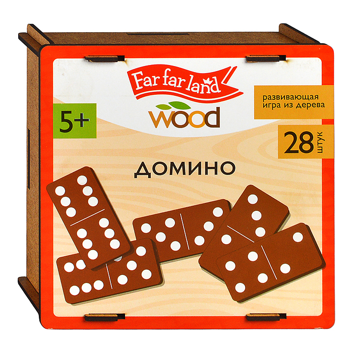 Фото к товару Домино деревянное "Far far land wood" 28 фишек Домино деревянное "Far far land wood" 28 фишек