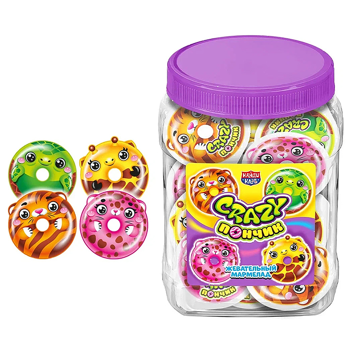 Жевательный мармелад "Crazy Пончик" 10г*30шт Жевательный мармелад "Crazy Пончик" 10г*30шт