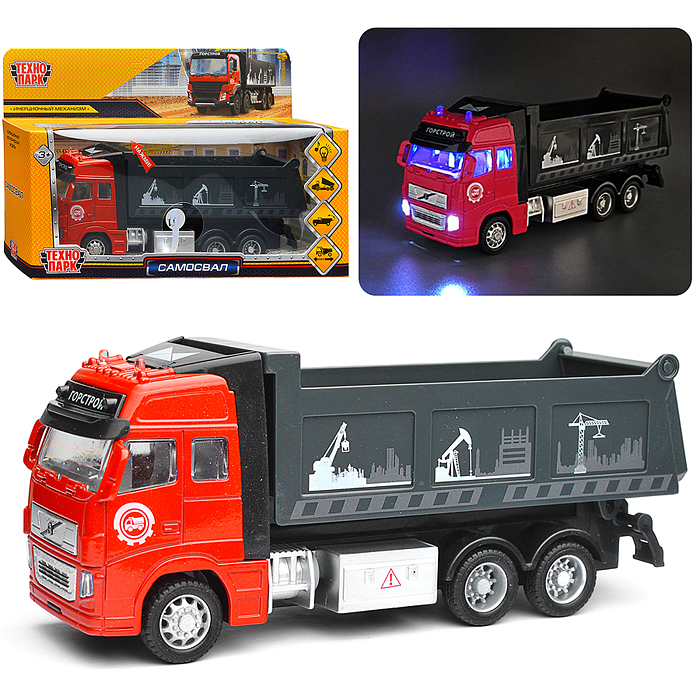 Машина металл Самосвал 19,5 см, ( свет-звук, подв. дет.,) инерц., в коробке Машина металл Самосвал 19,5 см, ( свет-звук, подв. дет.,) инерц., в коробке
