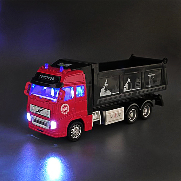 Фото к товару Машина металл Самосвал 19,5 см, ( свет-звук, подв. дет.,) инерц., в коробке Машина металл Самосвал 19,5 см, ( свет-звук, подв. дет.,) инерц., в коробке