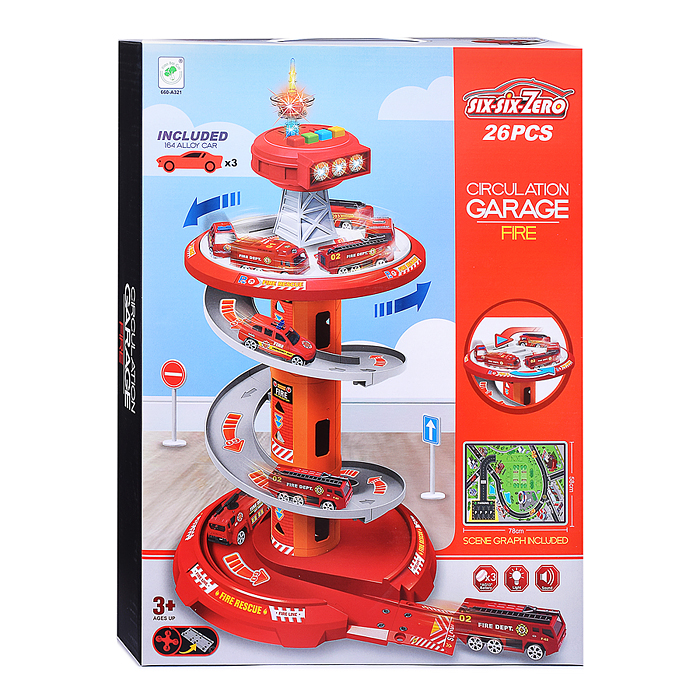 Фото к товару Парковка 660-A321 "Пожарная часть" в коробке Парковка 660-A321 "Пожарная часть" в коробке