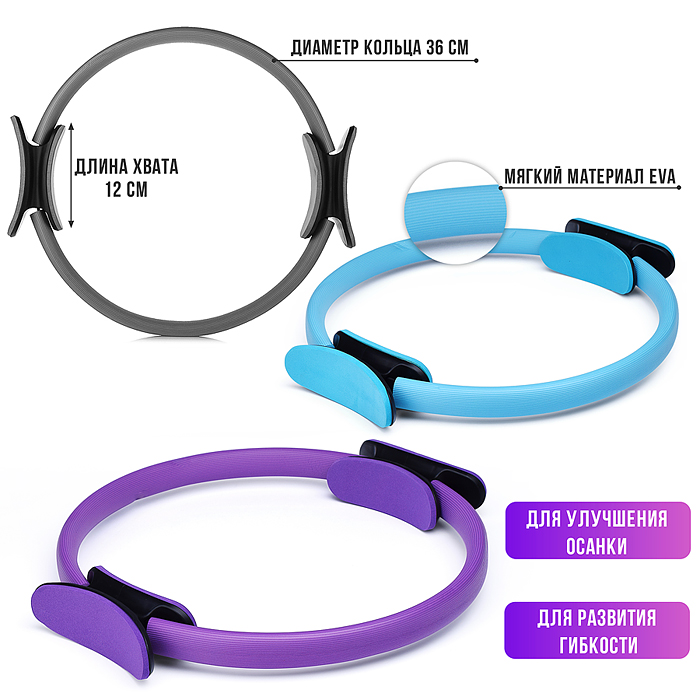 Кольцо для занятий йогой, пилатесом (36*3,5 см) Кольцо для занятий йогой, пилатесом (36*3,5 см)