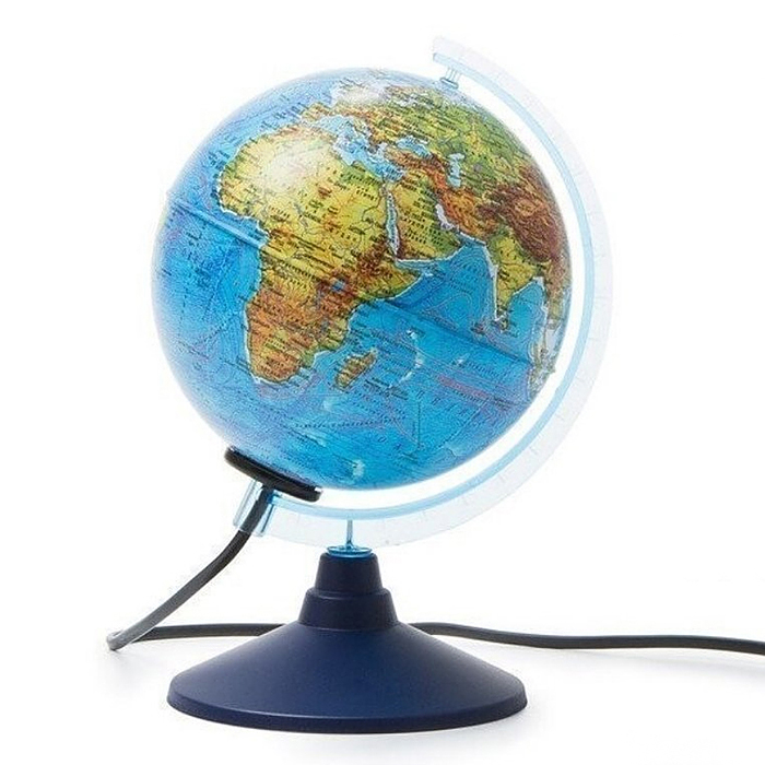 Фото к товару Глобус Земли физический 150мм с подсветкой Классик Евро Глобус Земли физический 150мм с подсветкой Классик Евро