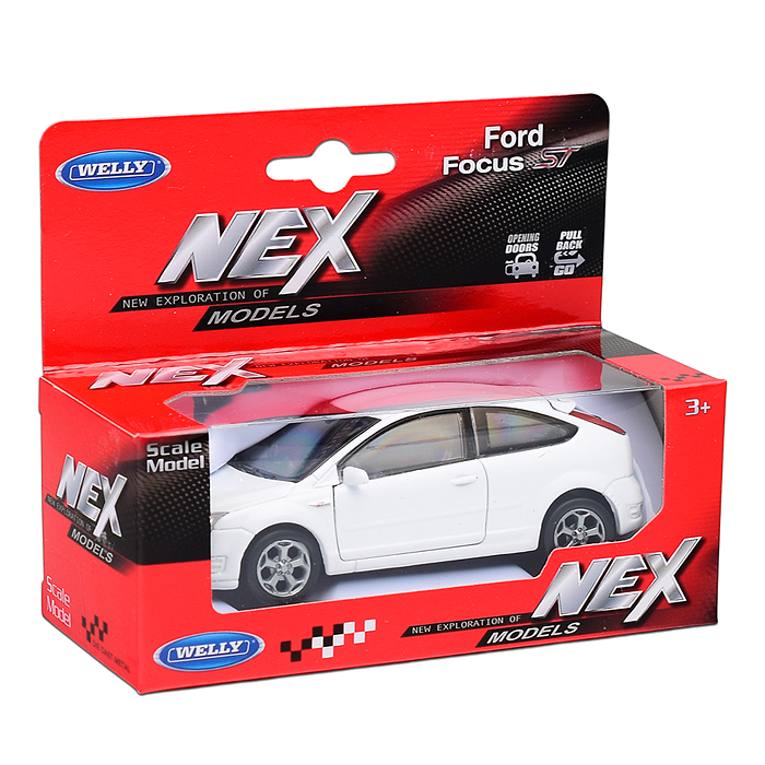 Фото к товару Машинка 1:38 Ford Focus ST, пруж. мех., цвет в асс. Машинка 1:38 Ford Focus ST, пруж. мех., цвет в асс.