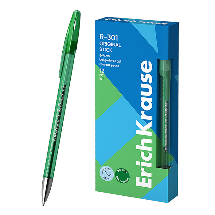 Ручка гелевая R-301 Gel Stick Original 0.5, цвет чернил зеленый