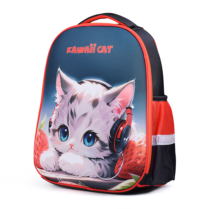 Рюкзак "Optima. Kawaii Cat" школьный жесткий 37x28x18 см (17 л) вес 700 г, 1 отделение 