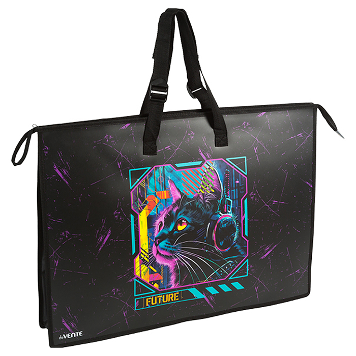 Папка для чертежей и рисунков "Label. Cyber Cat" A2 (650x470x100 мм) 500 мкм, 