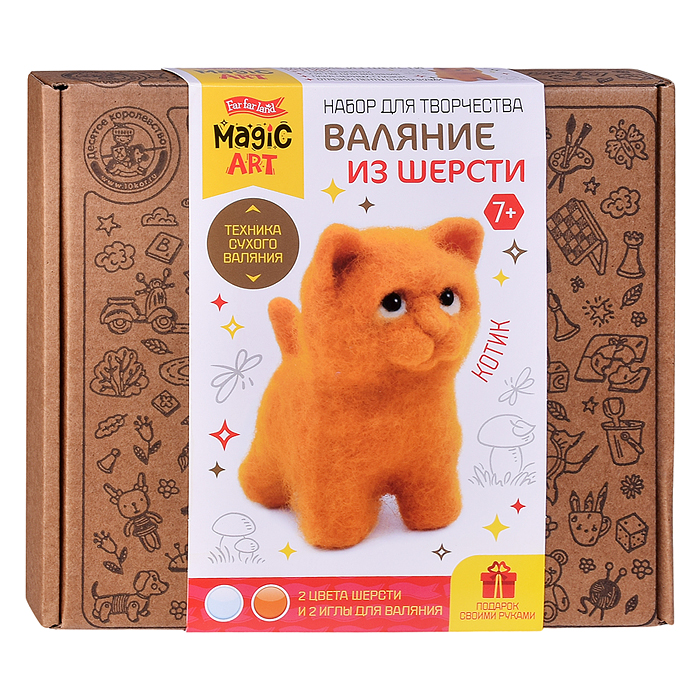Набор для творчества. Валяние из шерсти "Котик" Набор для творчества. Валяние из шерсти "Котик"