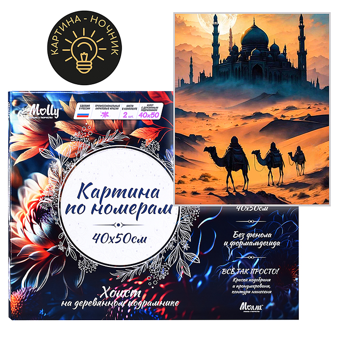 Картина по номерам 40х50 "Арабская ночь" USB LED подсветка (21 цвет)