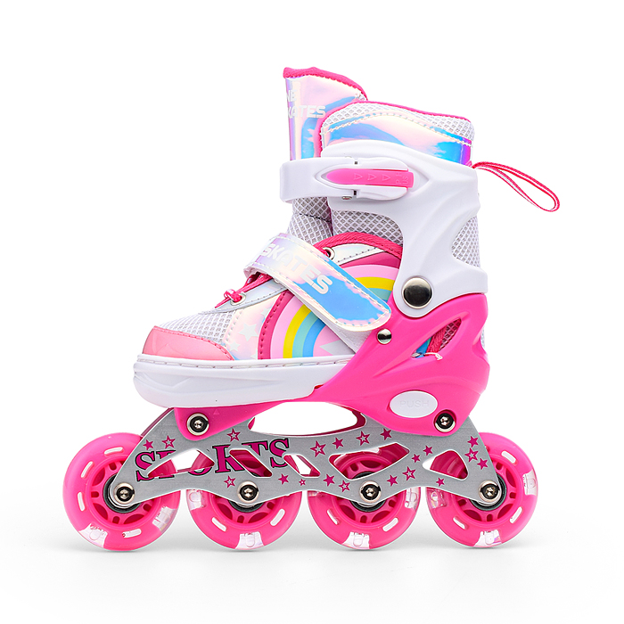 Фото к товару Ролики детские U011003Y (размер S) розовый, в сумке Ролики детские U011003Y (размер S) розовый, в сумке