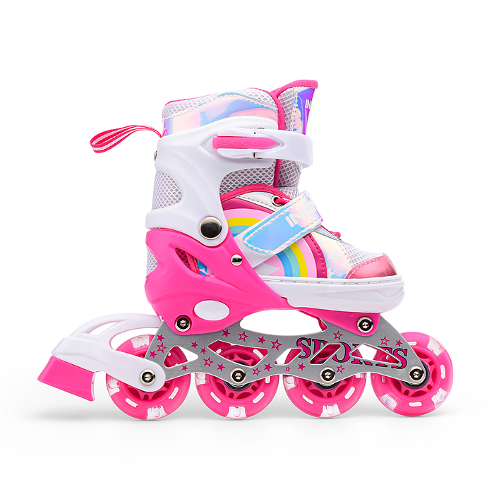 Фото к товару Ролики детские U011003Y (размер S) розовый, в сумке Ролики детские U011003Y (размер S) розовый, в сумке