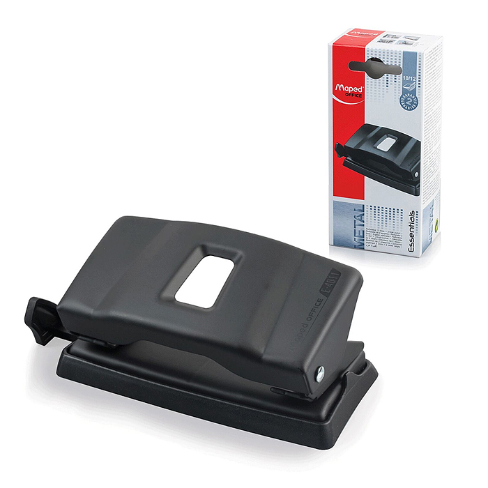 Дырокол металлический на 2 отверстия, 10/12 листов "Essentials metal"