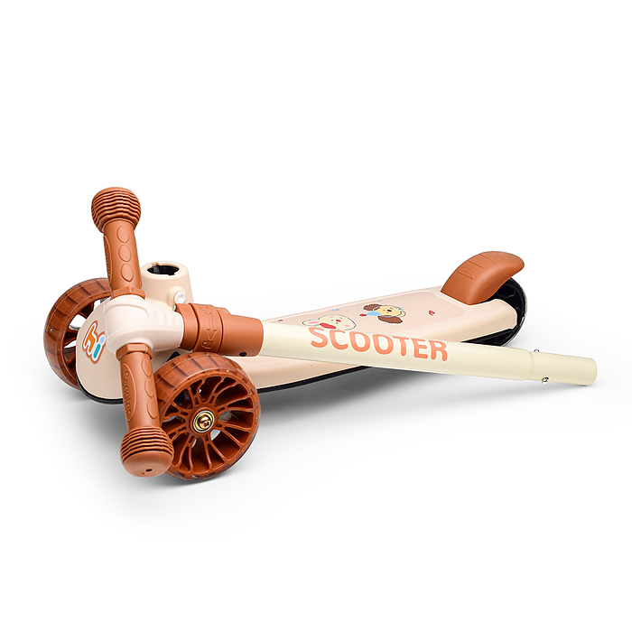 Фото к товару Самокат U001189Y 3-х кол., PU, цвет коричневый Самокат U001189Y 3-х кол., PU, цвет коричневый