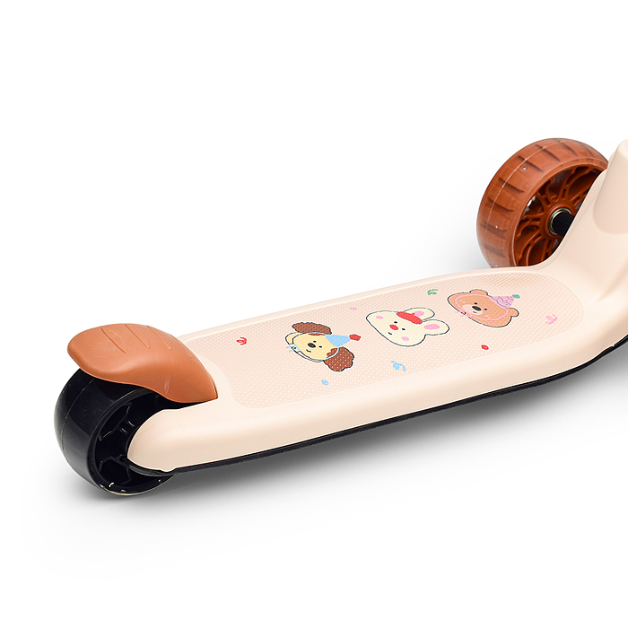 Фото к товару Самокат U001189Y 3-х кол., PU, цвет коричневый Самокат U001189Y 3-х кол., PU, цвет коричневый