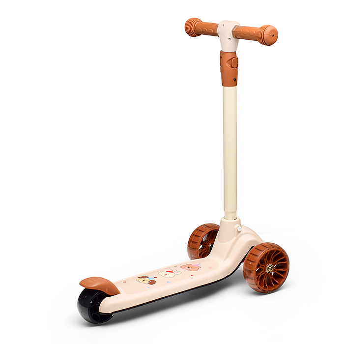 Фото к товару Самокат U001189Y 3-х кол., PU, цвет коричневый Самокат U001189Y 3-х кол., PU, цвет коричневый