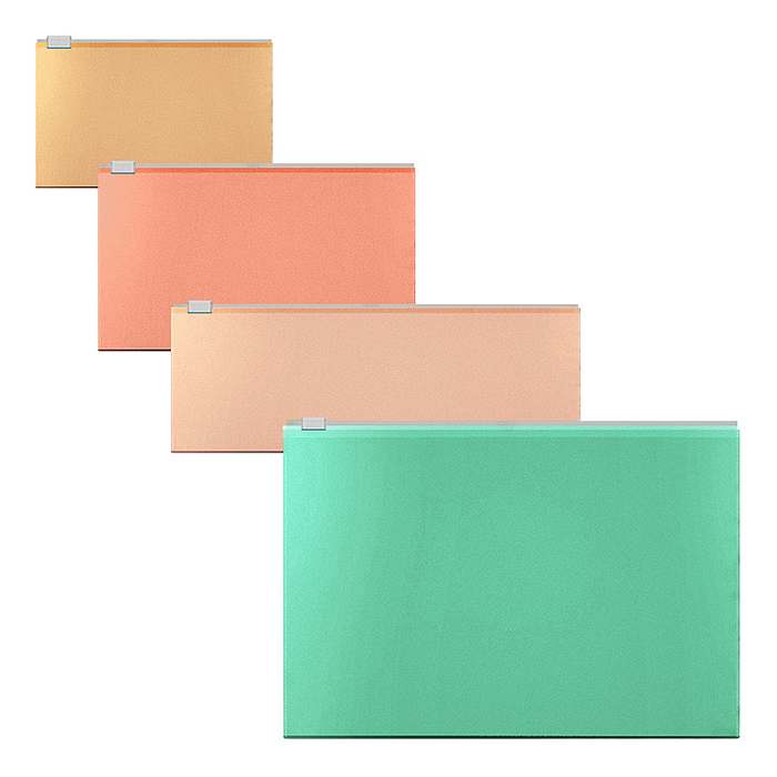 Набор из 4 zip-пакетов пластиковых Matt Powder, непрозрачный, ассорти (B5, C6, 190x70mm. Card Size)