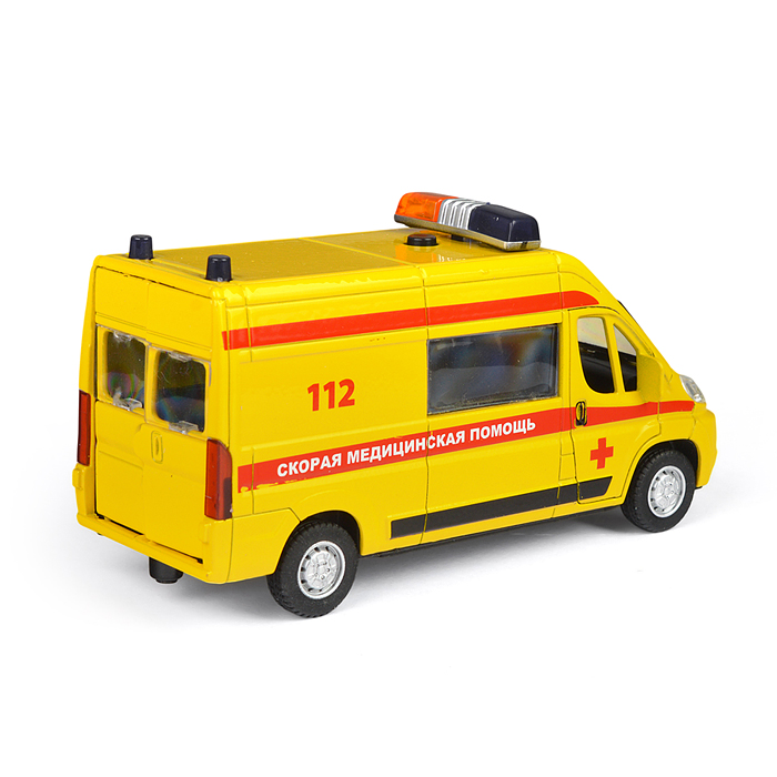 Фото к товару Машина металл Citroen Jumper Реанимация 14 см, (двер, баг, желтая) инерц., в коробке Машина металл Citroen Jumper Реанимация 14 см, (двер, баг, желтая) инерц., в коробке